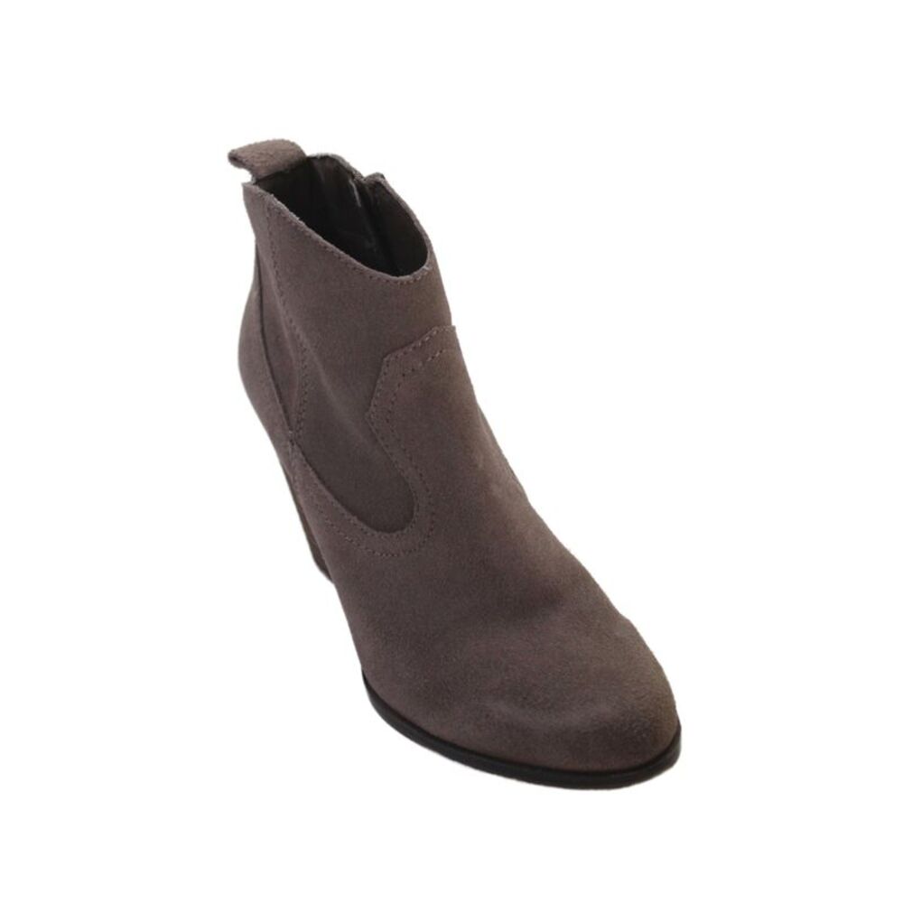 Steve Madden Womens Leather Zippered Heeled Ankle Boots Beige Size 6.5